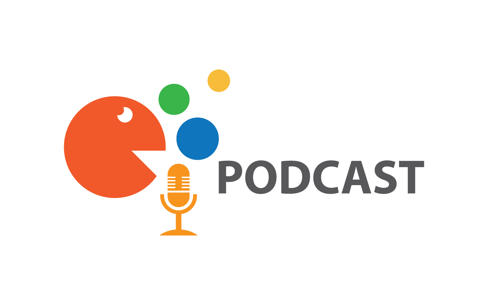 Podcast Logo Vector Design piatto su sfondo bianco