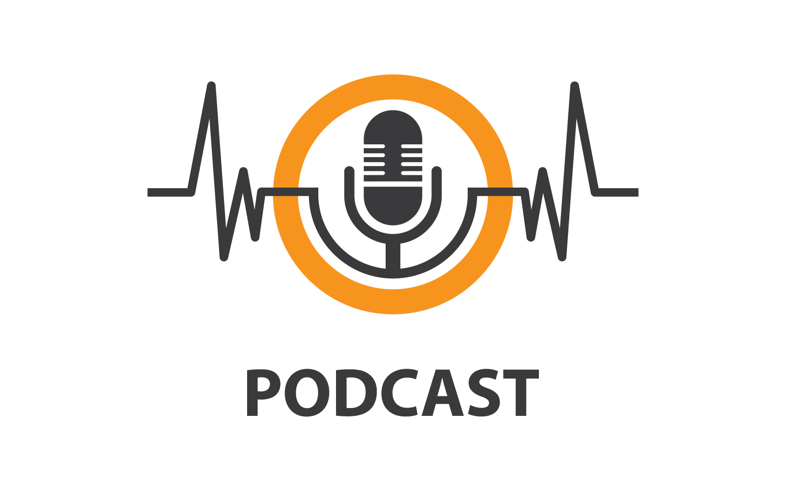 Podcast Logo wektor Płaska konstrukcja szablon ilustracja eps 10