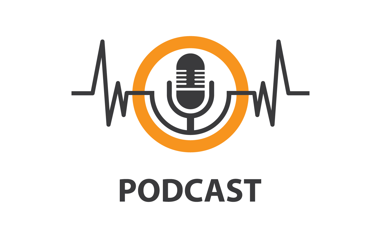 Podcast-logotyp vektor platt designmall Illustration eps 10