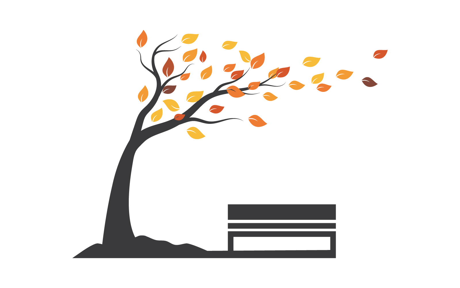 Träd höst sommar natur illustration logotyp mall vektor design
