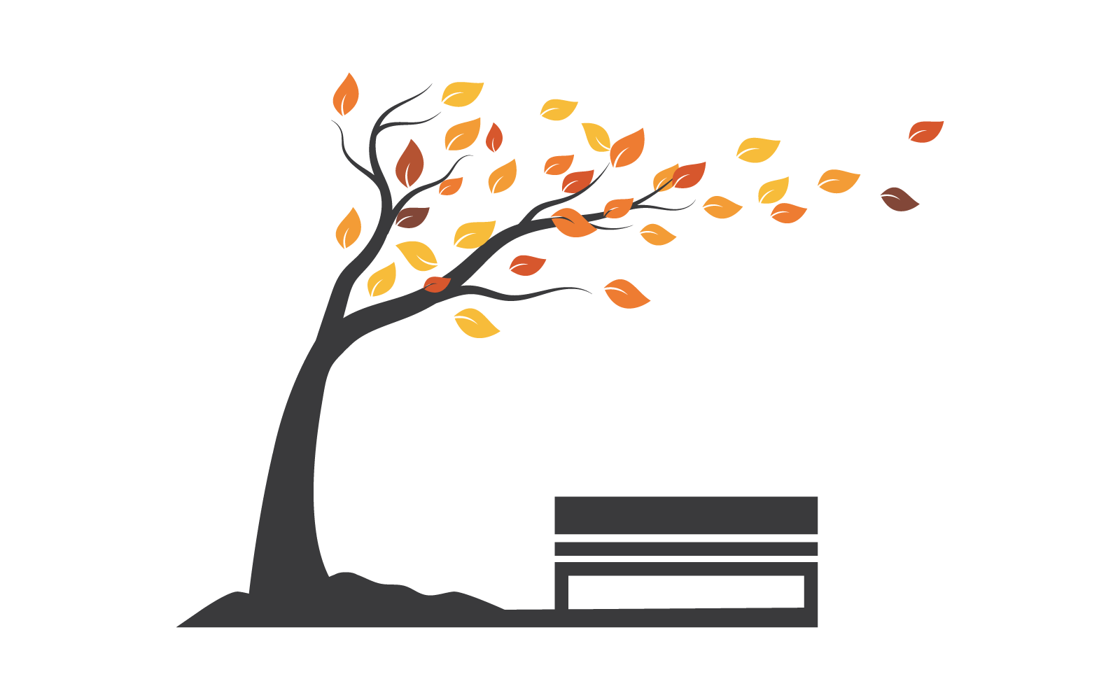 Tree fall summer nature illustration logo template vector design