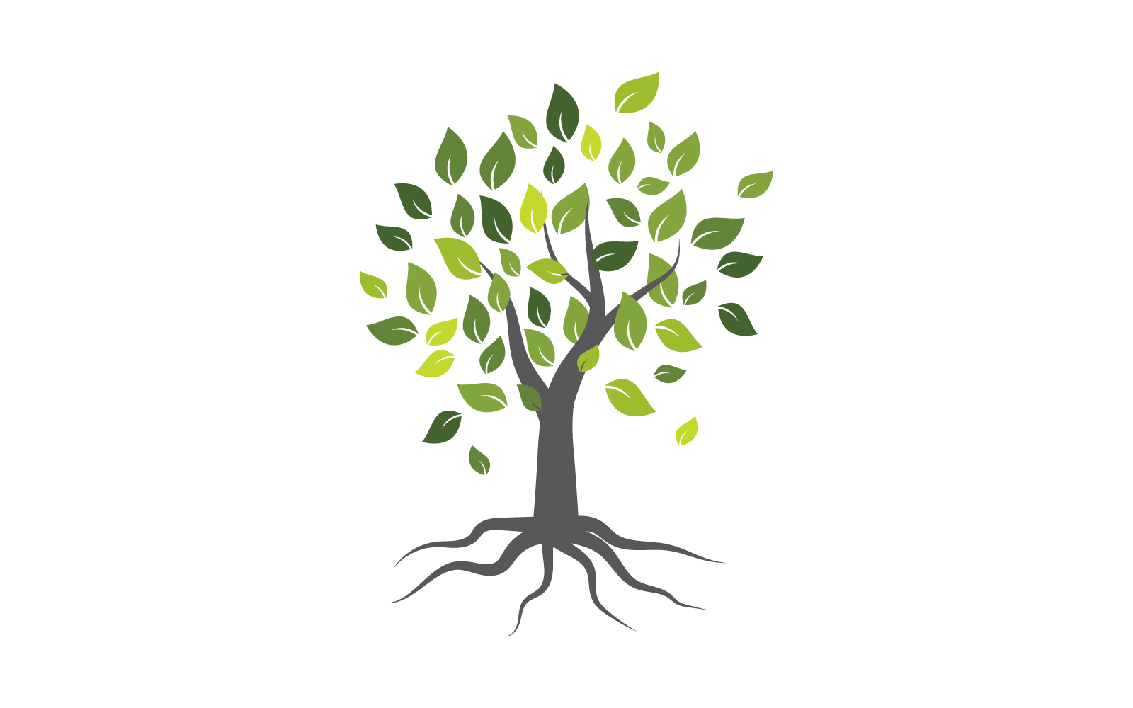 Tree illustration logo vector flat design template