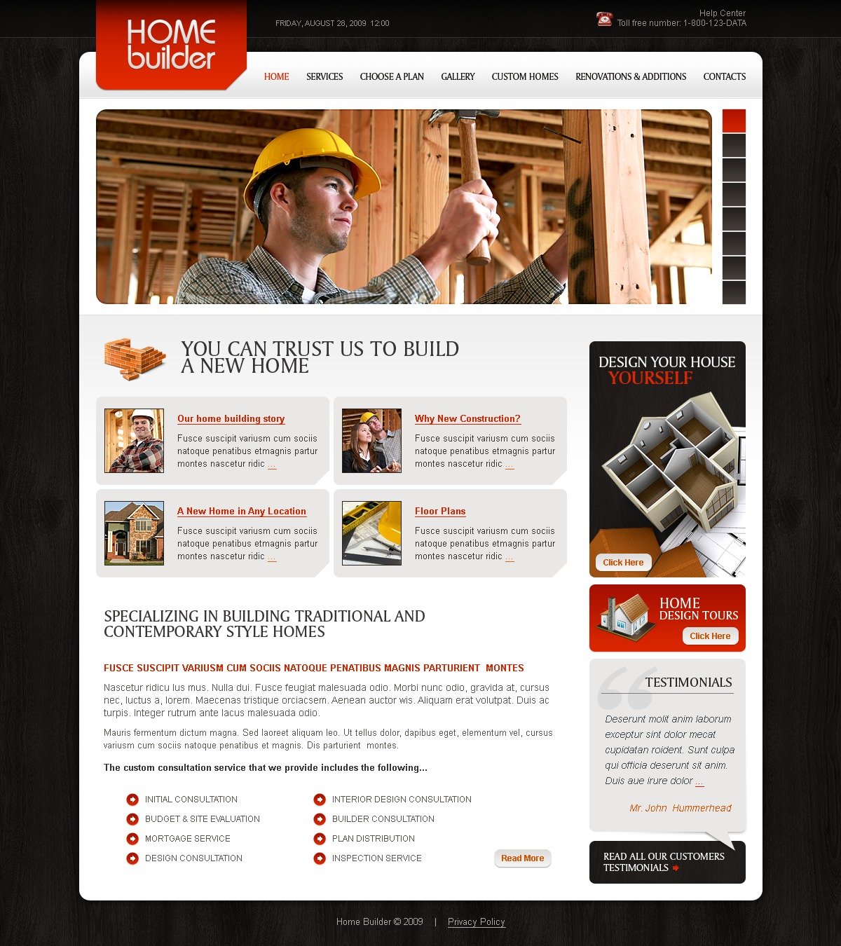 Construction Company Website Template #27101