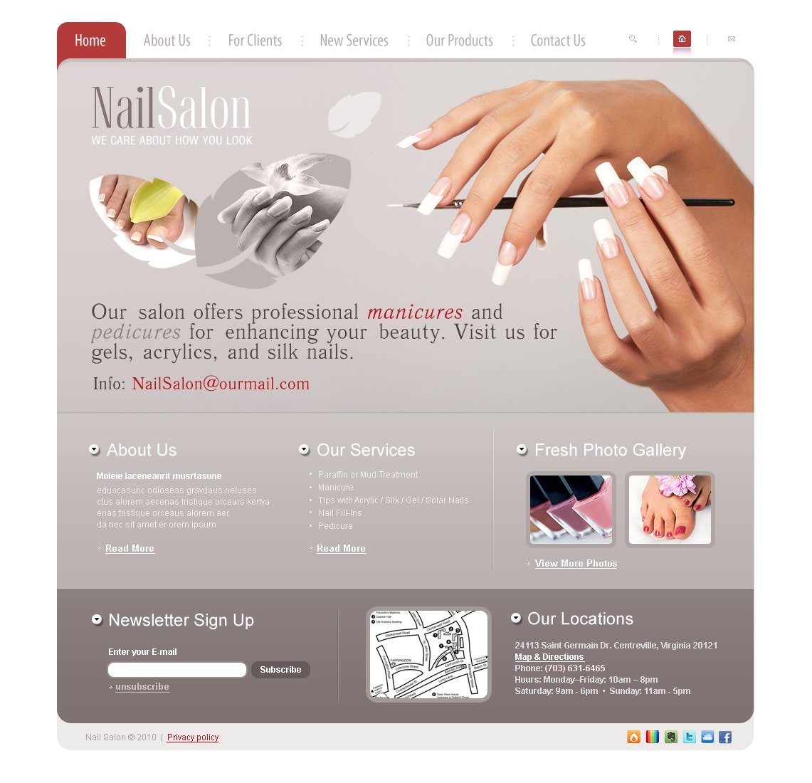 Nail Salon Website Template 27172