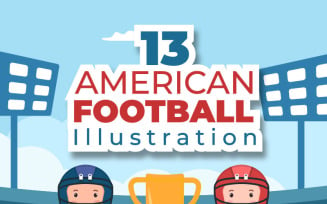 13 American Football Sports Player Illustration