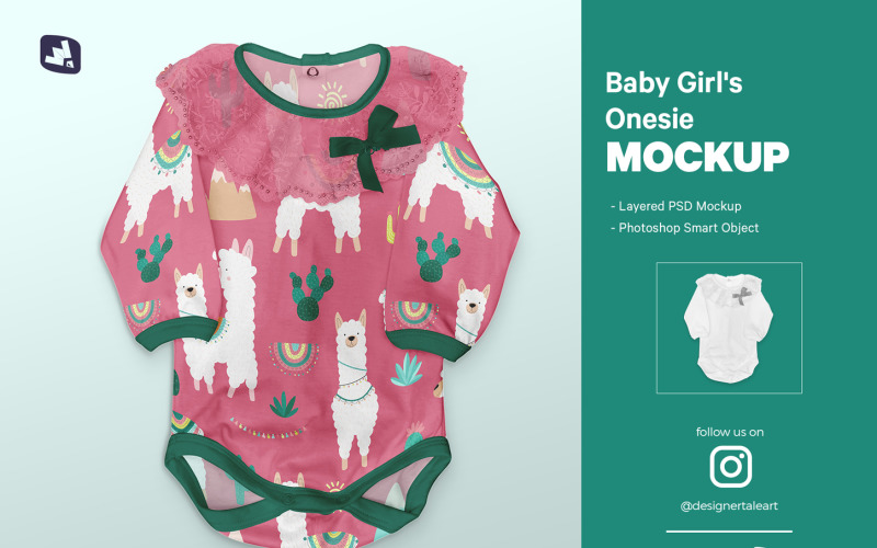 Baby Girl’s Onesie Mockup Product Mockup