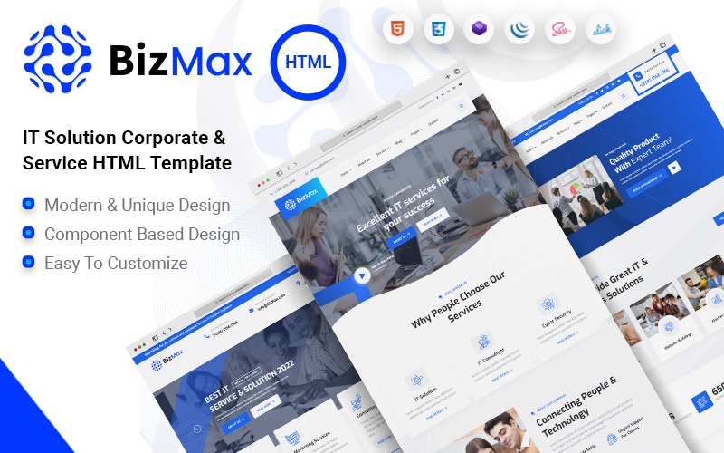 BizMax - IT Solution Business Service HTML Template Website Template