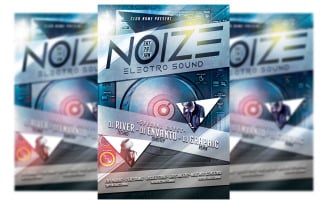 Electro sound party flyer template