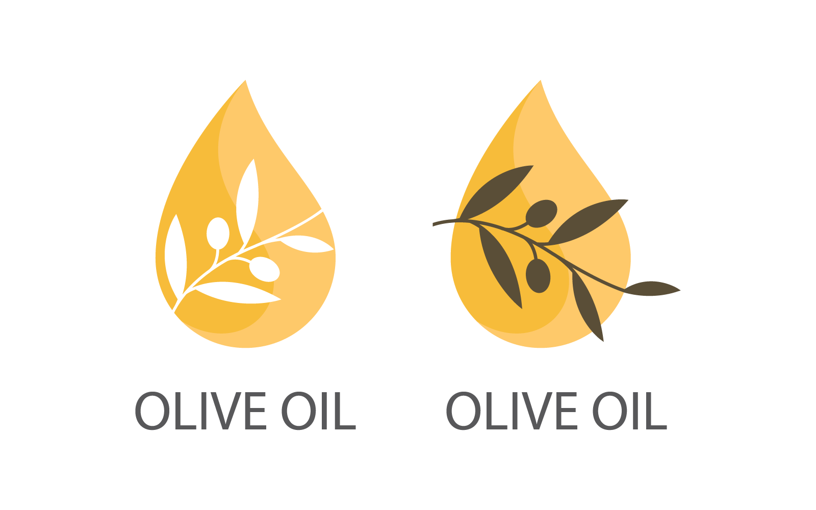 Set of Olive logo template vector flat design Logo Template