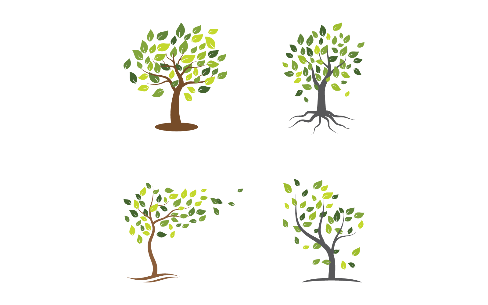 Set of Tree leaf illustration nature logo design eps 10