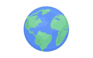 Spherical Earth model semi flat color vector object