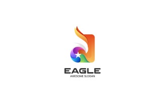 Abstract Eagle Gradient Colorful Logo
