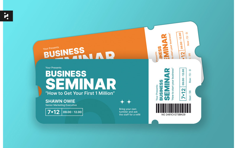 Business Seminar Ticket Template Corporate Identity