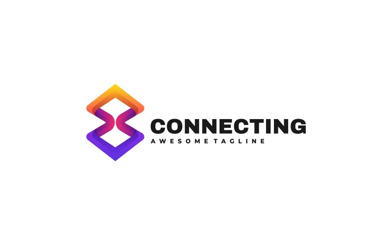 Connecting Gradient Colorful Logo Logo Template