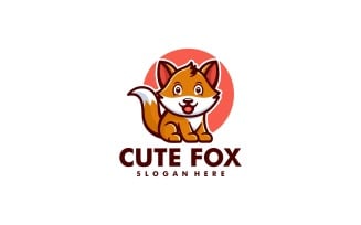 Cute Fox Simple Mascot Logo Style