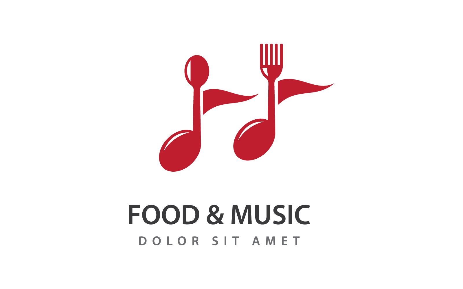 Food Music illustration vector design template