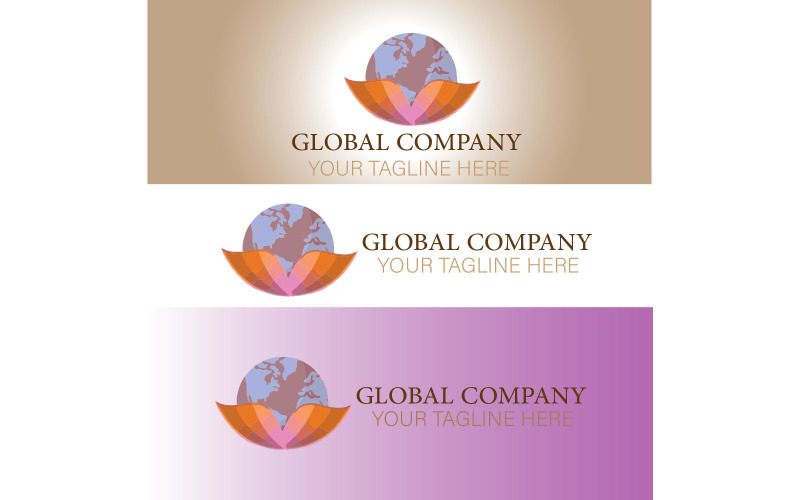 Global Company Logo Around World Logo Template