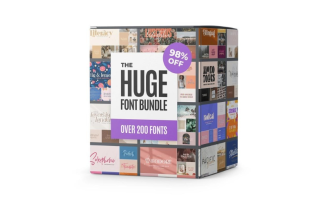 200+ HUGE Premium Font Bundle