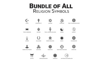 Icon set of Religion icons - Bundle Of All Religious Symbols