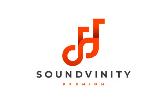 infinity music logo vector design illustration