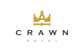 letter A king royal logo Design Vector illustration