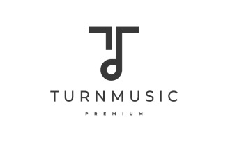 letter T music logo Design Vector Illustration