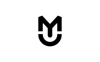 MU UM letter monogram Logo Design Vector Illustration
