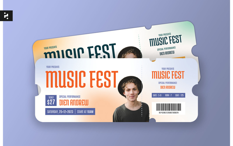 Music Fest Concert Ticket Corporate Identity