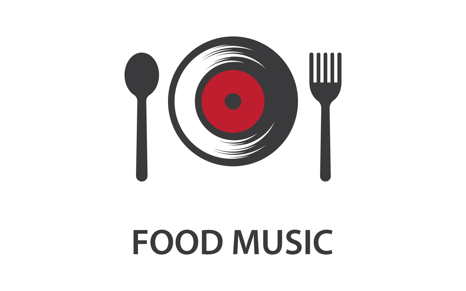 Music food illustration vector design Logo Template