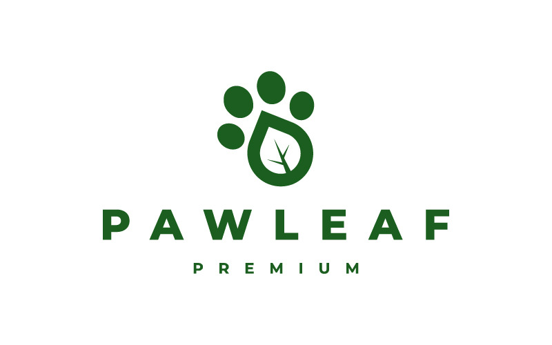 Paw leaf foot print logo Design Vector illustration Logo Template
