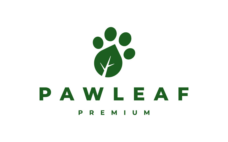 Paw leaf foot print logo vector creative design Logo Template