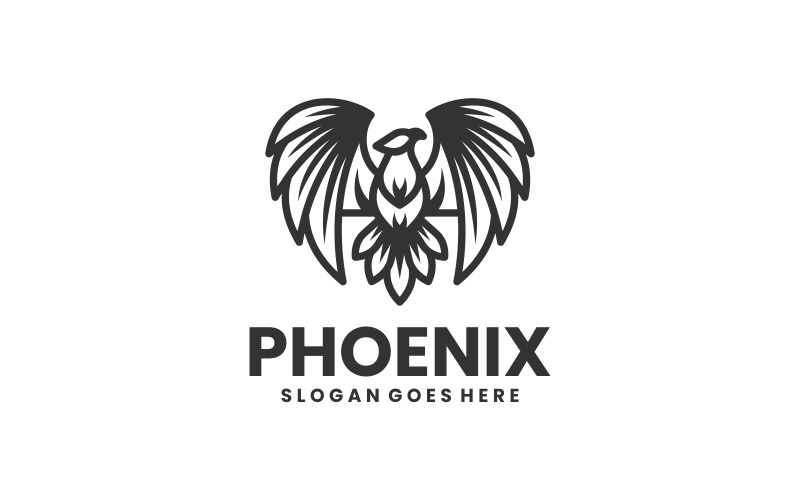 Phoenix Line Art Logo Design Logo Template