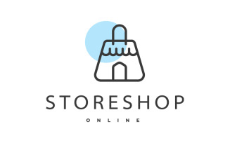 Shopping bag store Logo Design Vector Illustration