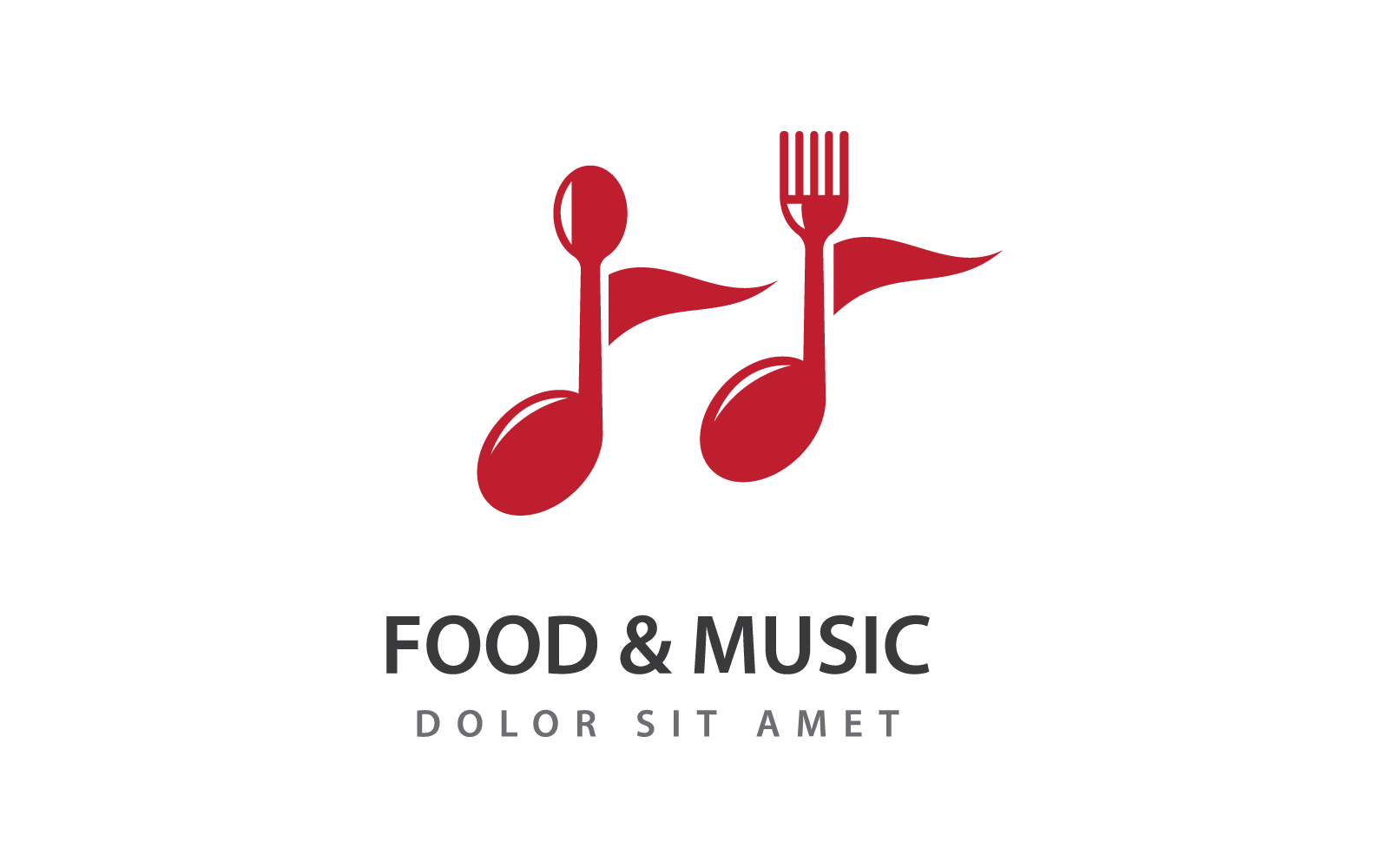 Voedsel Muziek illustratie vector ontwerpsjabloon