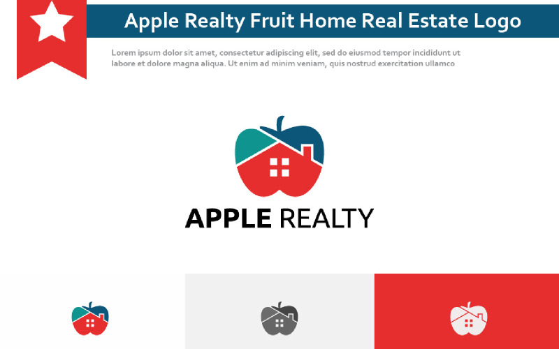 Apple Realty Fruit House Home Real Estate Logo Logo Template