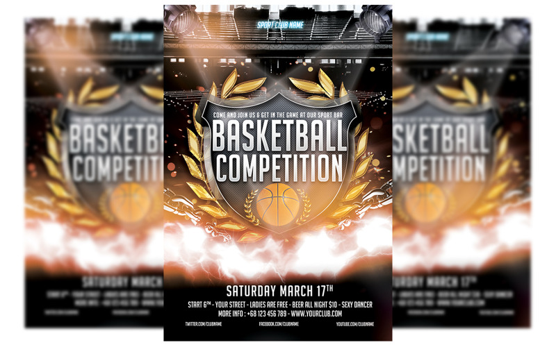 BasketBall Flyer Template #3 Corporate Identity