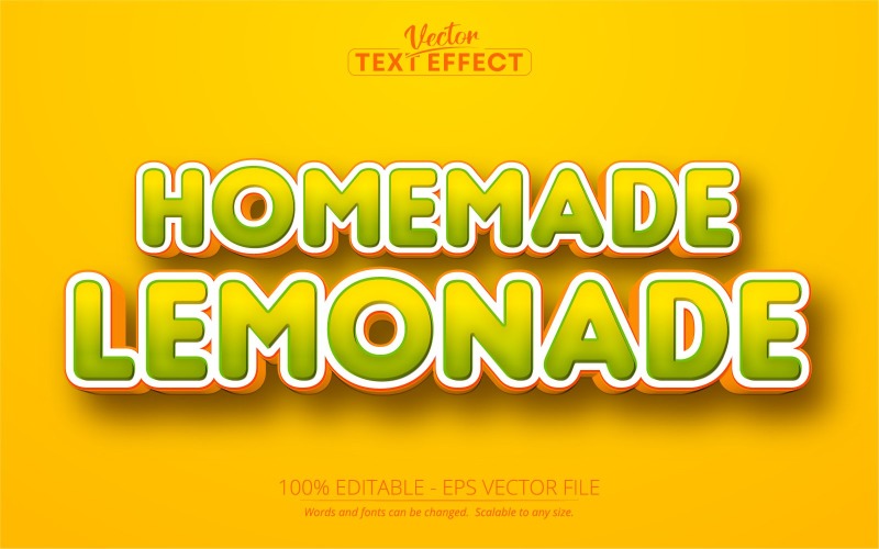 Homemade Lemonade - Editable Text Effect, Cartoon Text Style, Graphics Illustration