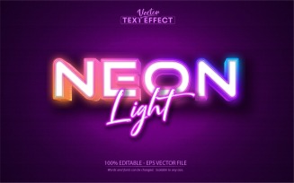 Neon Light - Editable Text Effect, Neon Text Style, Graphics Illustration