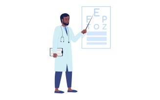 Ophthalmologist semi flat color vector character