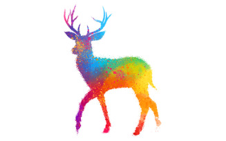 Deer In Gradient Color Luxury Vector Illustration Digital Art Shirt Design