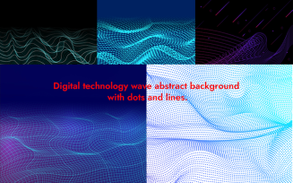 Digital Technology Wave Abstract Background With Dots And Lines.