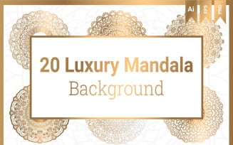 20 Luxury Mandala Background Bundle