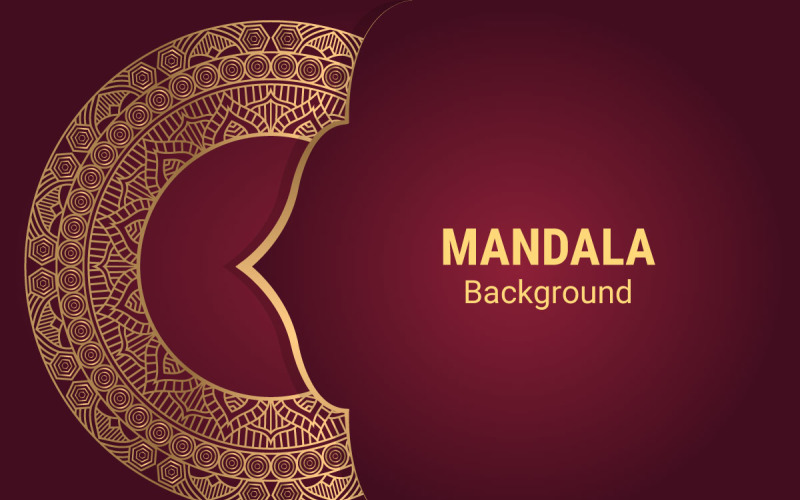 Luxury Ornamental Mandala Design in Golden Color Arabesque Pattern Vector Graphic