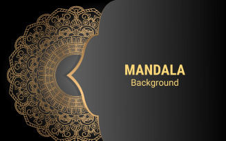Mandala Vector with Golden Style Background