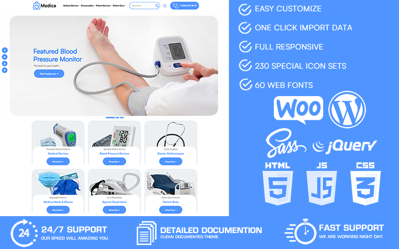 Medica - Medical WooCommerce WordPress Theme WooCommerce Theme