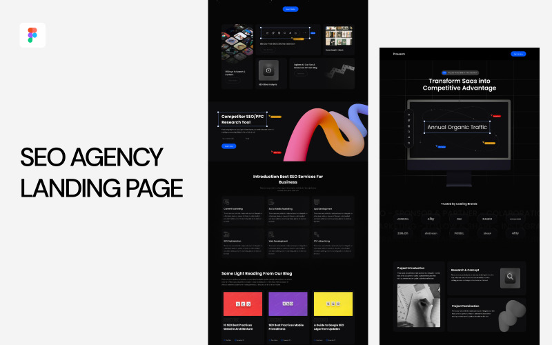 SEO Agency Landing Page Template UI Element