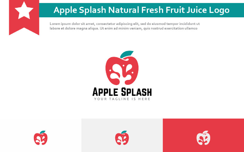 Apple Splash Natural Fresh Fruit Juice Logo Logo Template