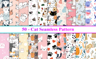 Cat seamless pattern, Cat pattern, Cat Background