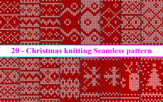 Christmas knitting Seamless pattern, Christmas knitting Background