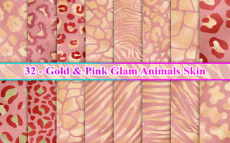 Gold Pink Glam Animals Skin
